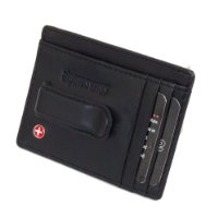 Alpine Swiss Fine Lambskin Leather Hand Crafted Men's Money Clip mini Wallet ID Credit Card Holder Front Pocket Wallet with Spring Clip - Black Comes in a Gift Bag from Alpine Swiss